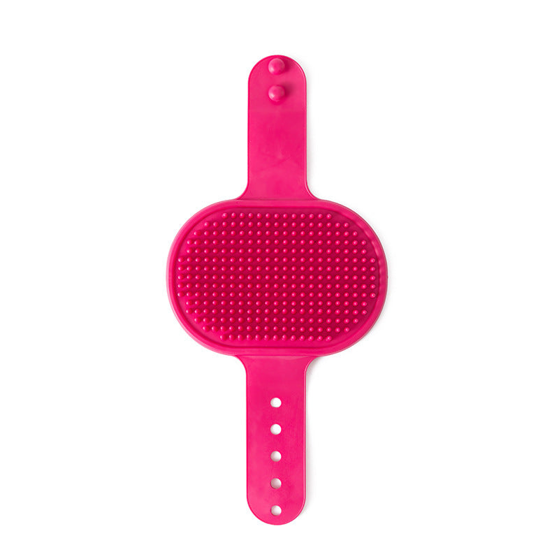 3-Pack Pink Multi-Functional Adjustable Silicone TPR Pet Grooming Massage Brush - for De-Shedding, and Furniture Scratching