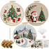 Christmas Embroidery DIY Kit with 20CM Faux Bamboo Hoop - Nordic Style Cross Stitch Material Pack (Style 5)