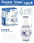 160 PCS Blue and White Porcelain 3D Puzzle Vase - DIY Interlocking Flower Vase Kit, Home Decorative and Toy Gift for Women
