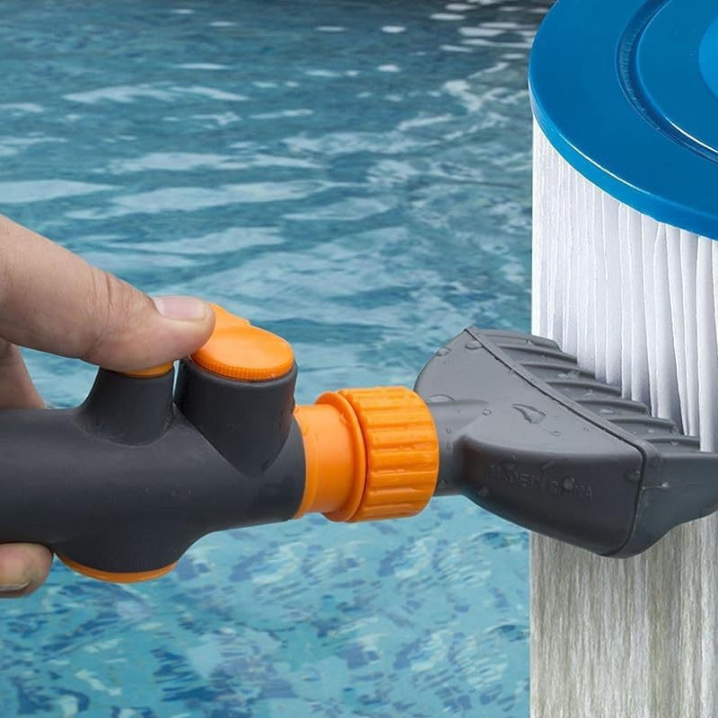Handheld Pool Filter Cartridge Cleaning Brush - Essential Cleaning Accessory for Swimming Pools and Spas (Durable Plastic)