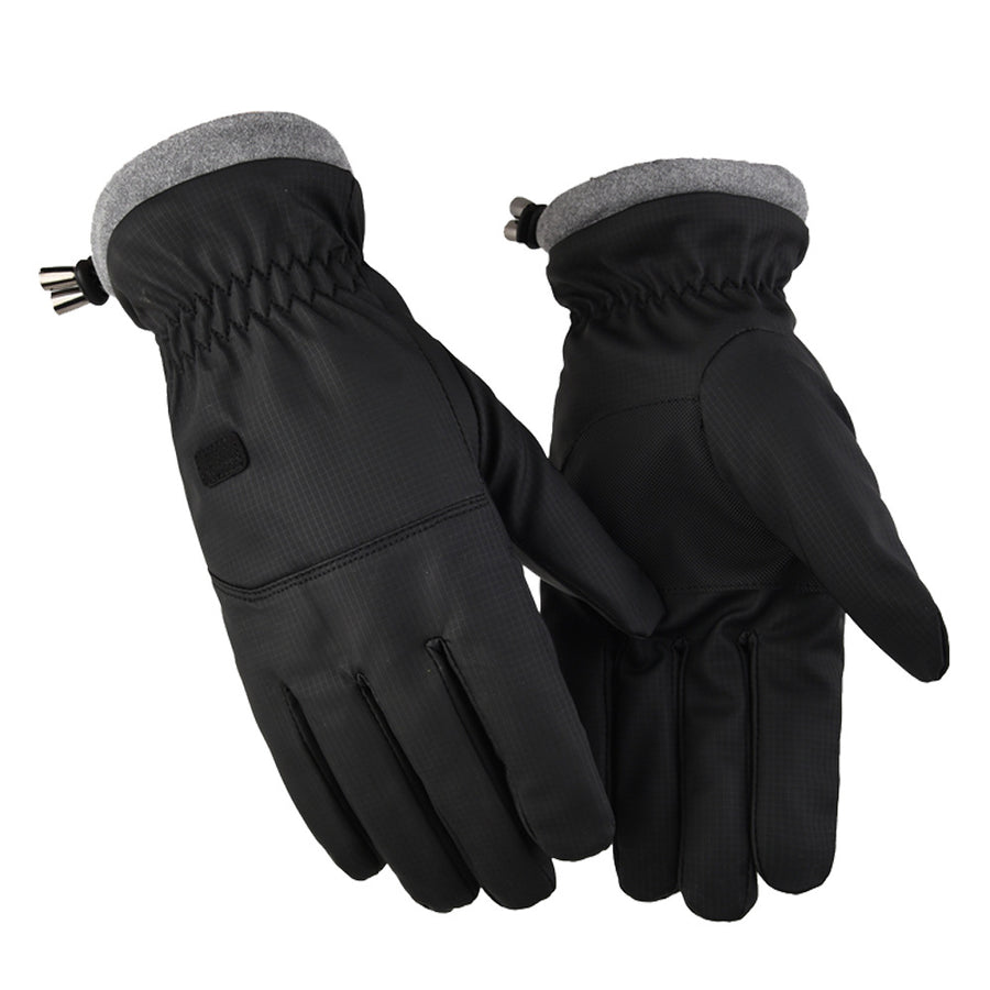 2-Pair Black Thermal Winter Gloves for Men and Women - Waterproof Windproof & Touchscreen Compatible Gloves for Skiing, Cycling & Winter Travel(M Size)