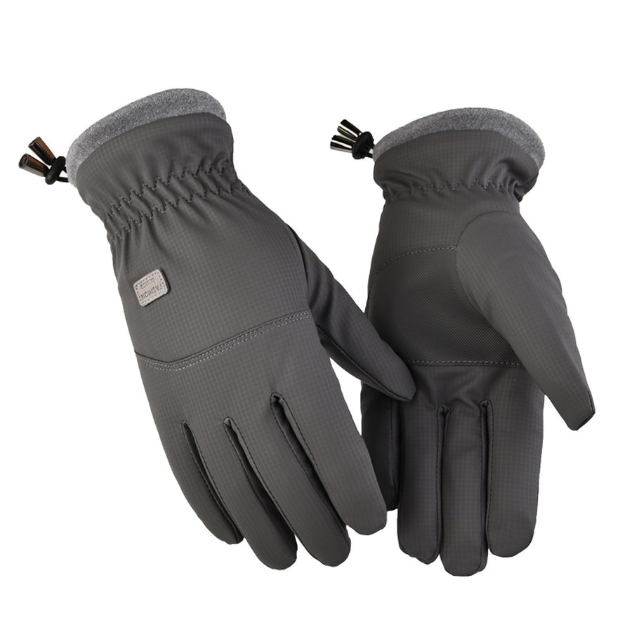2-Pair Grey Thermal Winter Gloves for Men and Women - Waterproof Windproof & Touchscreen Compatible Gloves for Skiing, Cycling & Winter Travel(M Size)