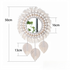 M0404 Bohemian Macrame Wall Hanging Mirror with Hand-Woven Petal Accents - Artistic Round Fringe Mirror for Home Decor