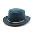 Peacock Blue Unisex Stylish Pure Woolen Short-Brimmed Fedora - Classic British Gentleman&