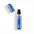 4PCS Blue Portable Perfume Atomizer Bottle(5ML) - Refillable Travel Scent Pump Case, Leak-Proof Aluminum Spray Atomizer