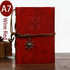 2-Pack A7 Nautical Vintage PU Leather Student Notebook - Pirate Style Strapped Diary with 150 Pages of Refillable Kraft Paper(Wine Red)
