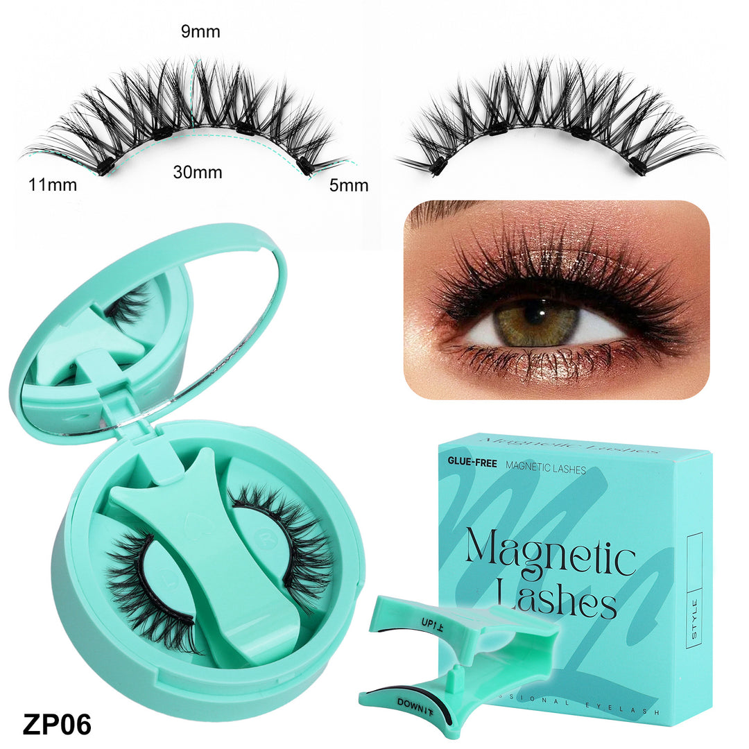 3-Set of 3D Magnetic Eyelash & Applicator (ZP06 4-Piece/Set) - Reusable, Glue-Free, Professional Makeup Tool, Alcohol-Free & Odorless