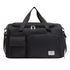 Black Lightweight & Waterproof Sports Gym Bag with Separate Shoe Compartment, Adjustable Strap and Multiple Pockets - Large-Capacity Travel Duffel for Workout, Business & Getaways