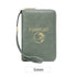 Green RFID Blocking Travel Passport Holder - Multi-functional Waterproof PU Leather Security Travel Wallet with Zipper and Wristband