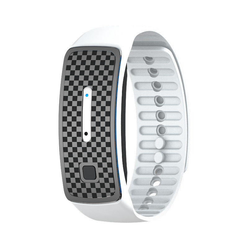 2-Pack White Portable Ultrasonic Mosquito Repellent Bracelet - Watch Style Insect Repeller, Pure Physical Protection USB Rechargeable