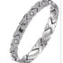 Leaf Magnetic Therapy Bracelet with Rhinestones - Geometric Stylish Wristband & Wellness Jewelry, Free Removel Tool(Sliver)