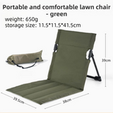 Green Portable Folding Camping Chair with Backrest & Storage-Bag - Ultra-Light Aluminum Alloy Lawn Chair, Beach & Balcony Travel Seating
