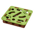 Green-Brown Felt Puzzle Square Shape Box Cat Toy with 2 Metal Bell Balls - Scratch-Resistant & Interactive Hide-and-Seek Toy, Brain Stimulating Fun