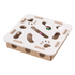 White Felt Puzzle Square Shape Box Cat Toy with 2 Metal Bell Balls - Scratch-Resistant & Interactive Hide-and-Seek Toy, Brain Stimulating Fun