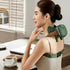 Wireless 4D Bionic 10-Fingers Shoulder & Neck Massager - EMS Micro-current & Vibration Neck Reliever with 2-Level Red Light Heat