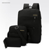 Black 3-PCS Multi-Functional & Lightweight Backpacks Set for Students - Large Capacity Durable Travel Daypack with USB Charging Port, Fit in 14-Inch Laptop Bag