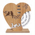 Artistic Heart Timber Perpetual Calendar Decoration(19.5x15.5 CM) - Manual Rotating Date Tracker