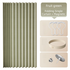 120 X 180 CM Fruit-Green Linen-Look Dust Drill-Free Pull-Curtain - Folding Doorless Closet Divider with Magnetic Closure & Hanging Rings