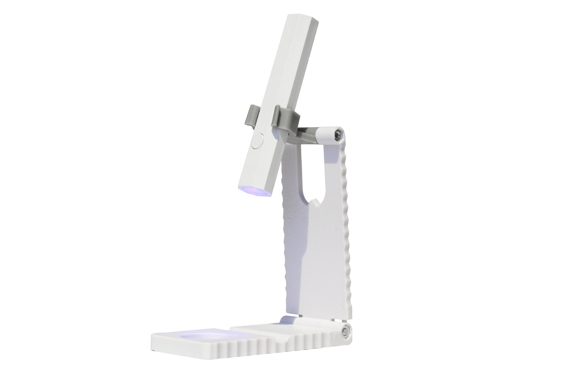 White Mini Handheld LED/UV Manicure Light with Digital Display & Fixed Stand - Portable One-Finger Curing Pen