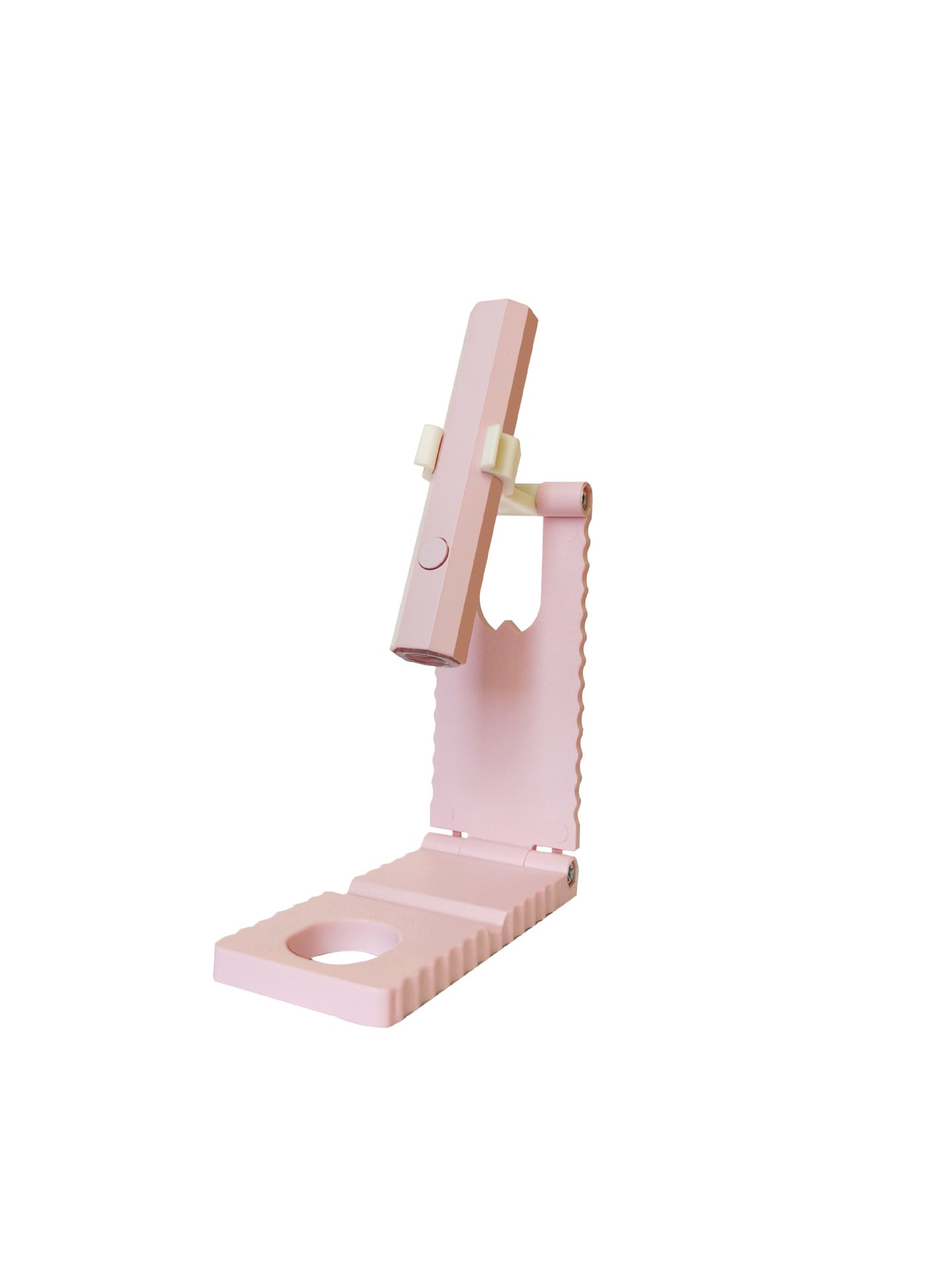 Pink Mini Handheld LED/UV Manicure Light with Digital Display & Fixed Stand - Portable One-Finger Curing Pen