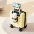 Yellow 14 Inch Lightweight Carry-on Luggage for heights under 1.6m - Underseat & Overhead Cabin Hardside Suitcase with Cup Holder & Phone Stand