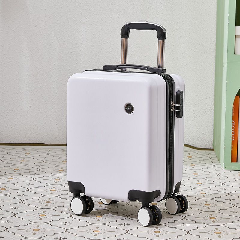 White 16 Inch Lightweight Carry-on Luggage for heights over 1.6m - Underseat & Overhead Cabin Hardside Suitcase