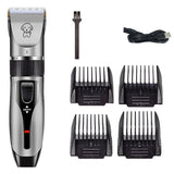 Black K5 Lightweight Pet Precision Grooming Clipper - USB Rechargable, Low Noise Dog & Cat Hair Trimmer with 5-Level Adjustable Titanium Ceramic Blade & 4*Guide Combs