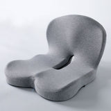 Grey Ergonomic Memory Foam Seat Cushion & Lumbar Support(44x42x32CM) - Relieves Sciatica & Corrects Posture with Breathable Cover