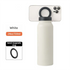 White 24oz Stainless Steel Insulated Water Bottle With 90° Adjustable Vertical/Horizontal Magnetic Phone Holder - Ringo Style Magnetic Lid Sport Flask