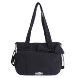 Black Puffy Quilted Nylon Hobo & Crossbody Bag with Cute Bowknot - Trendy Large-Capacity Handbag with Multiple Compartments