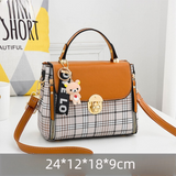 Brown Large Capacity PU Leather Women's Handbag & Shoulder Bag - Elegant Multi-Pocket Commuter Satchel for 12" Tablets, Umbrellas & Long Wallets