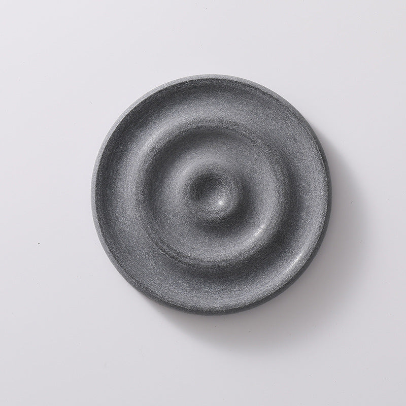6-Pack Dark Grey Instant Dry Diatomite Round Coaster Tray(10x10CM) - Ultra-Absorbent Bathroom Sink Caddy & Cup Mat