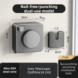 Grey 4.2M Heavy Duty Invisible Retractable Clothesline - Rustproof & Drill-Free Laundry Hanger with 20kg Load Capacity