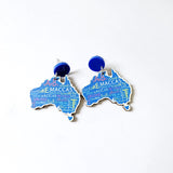 Wooden Australia Map Silhouette Earrings - Lightweight Geometric Ear Drops, Cultural Decor Gift(Style 4)