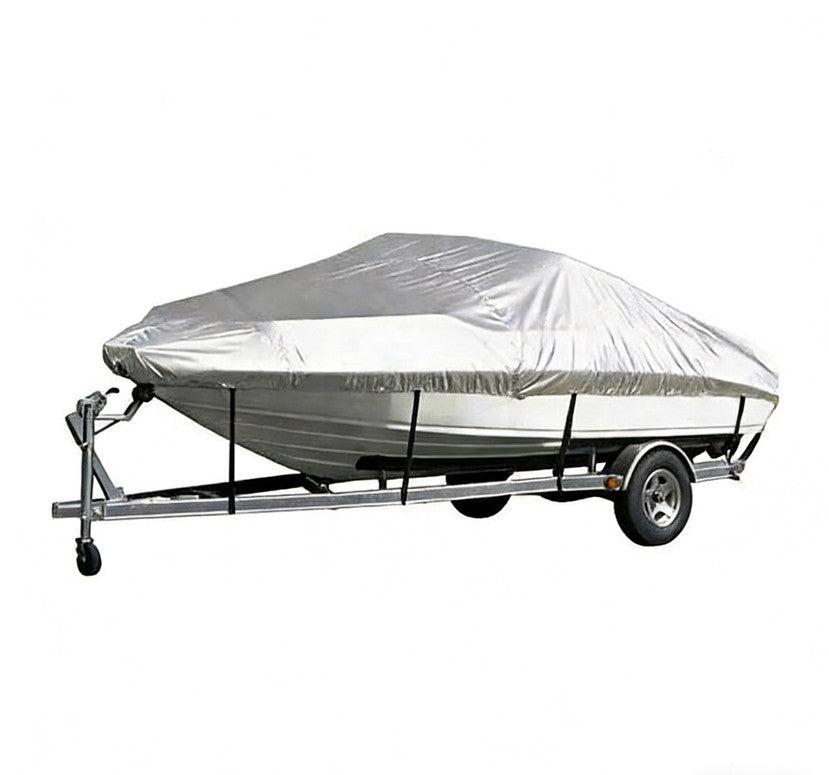 Sliver Heavy-Duty V-Hull Shield for 20 to 22 FT Yachts - All-Weather Water / Dust / UV Resistant 190T Silver Coated  Marine Protector