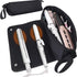 Black Premium Insulated Roll-Up Travel Case for Hair Styling Tools & Blow Dryers with Muti-Pockets (18x5.5x5 Inch)