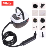 White Portable High-Pressure Steam Cleaner with 1000ml Tank & 7-Piece Pro Brushes/Spray Nozzle Kit - 131°C High-Temp Deep Cleaning Machine for Kitchen Grease and Home Sanitization