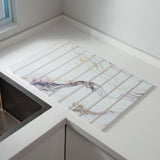 30x40cm Foldable Marble Pattern Kitchen Dish Drainer(Style 2) - Ultra-Absorbent Natural Stone Mat, Fast-Drying & Space-Saving