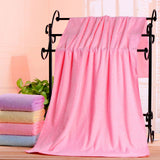 2-Pack Pink Embossed Microfiber Bear Bath Towels – 70 x 140 cm, Ultra-Absorbent and Soft for Bath, Beach & Gym