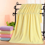 2-Pack Yellow Embossed Microfiber Bear Bath Towels – 70 x 140 cm, Ultra-Absorbent and Soft for Bath, Beach & Gym