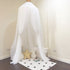 White Nordic Style 7-Layer Tulle Bed Canopy 300cm Extra Long 60cm Dome for Australian Kids Bedroom Nursery and Playroom Decor