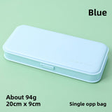 3-Pack Blue Macaron Color Pencil Case with Multi-Compartment Storage Waterproof PP Stationery Organizer for Australian Students School Essentials