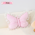 Pink Elegant Butterfly Lace Throw Pillow 60x45cm Soft Decorative Cushion for Sofa Bedroom Office and Car Comfort Backrest Accessory