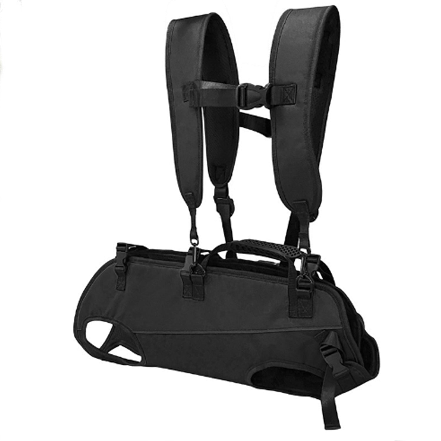 Black Multi-Functional Dog Carrier Backpack and Lift Harness for Hiking and Outdoor Use, Adjustable Breathable Pet Support Sling for Senior or Injured Large Dogs(Size: L)