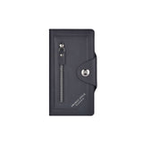 Black Vintage Men's Long Wallet Slim PU Leather Clutch with Multi Card Slots and External Zipper Pocket, Large Capacity Fashion Purse for Daily Use