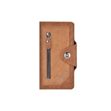 Light coffee Vintage Men's Long Wallet Slim PU Leather Clutch with Multi Card Slots and External Zipper Pocket, Large Capacity Fashion Purse for Daily Use