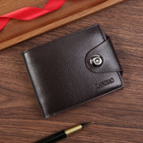 Coffee color Men's PU Leather Wallet with Magnetic Clasp and Zipper Pocket for Cards Cash and Coins Ideal for Daily Use in Australia