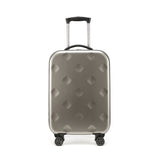 Grey 20 Inch Foldable Carry-on Suitcase with 360 Spinner Wheels and Combination Lock, Lightweight Space Saving Hard Shell Luggage for Australian Travel