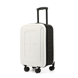 White 20 Inch Foldable Carry-on Suitcase Ultra Lightweight 2.1kg Hard Shell Luggage with 360 Spinner Wheels and Combination Lock for Australian Travel
