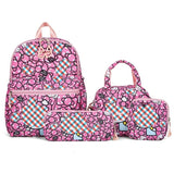 Dark Pink KT 4-Piece Large Capacity School Backpack Set for Primary Students Years 3-6 Durable Nylon Lightweight Rucksack with Handbag for Daily Australian School Life